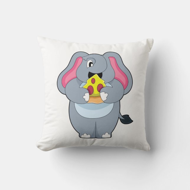 Elephant med Pizza Kudde (Framsida)