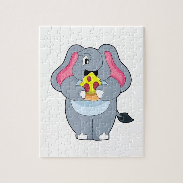 Elephant med Pizza Pussel (Vertikal)