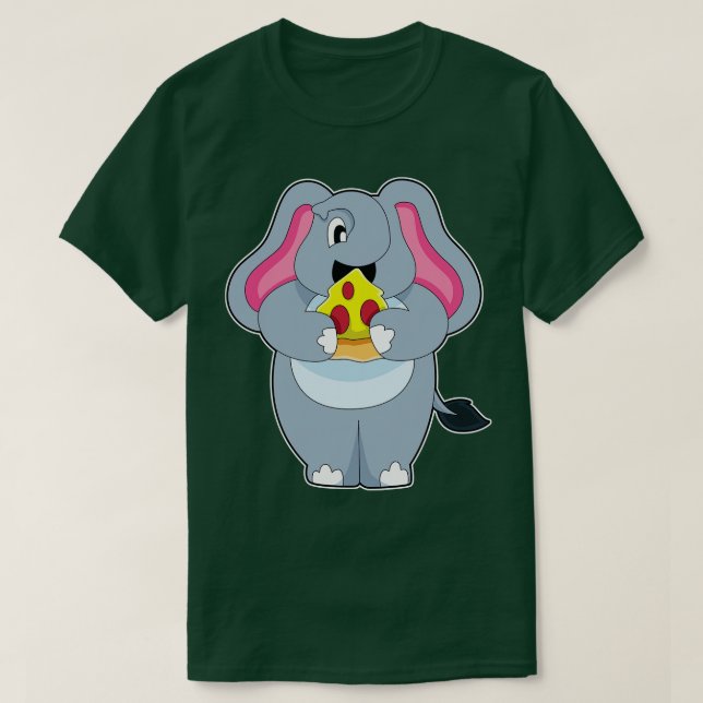 Elephant med Pizza T Shirt (Design framsida)