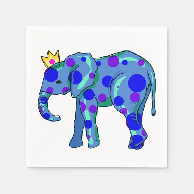 Elephant med Polka dots Napkins Pappersservett (Framsidan)
