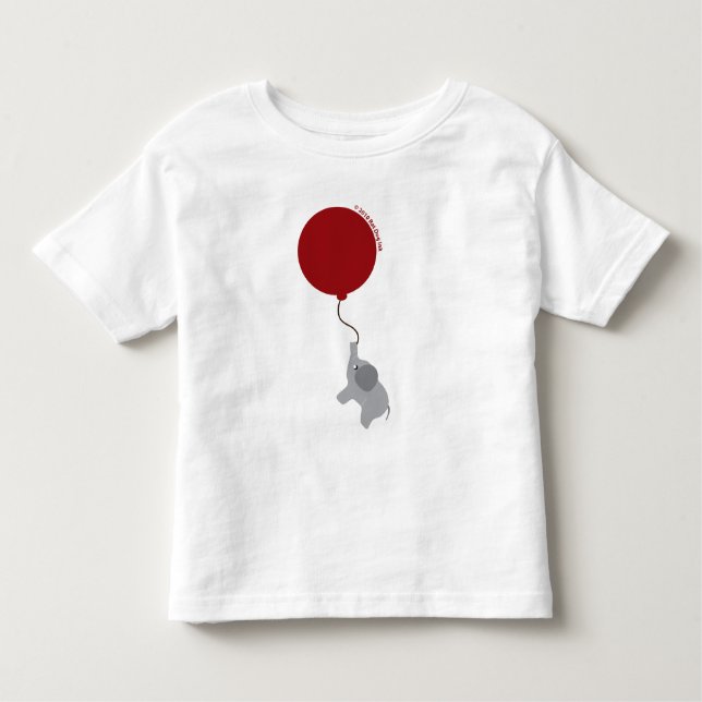 Elephant med Red Balloon Shirt Tröja (Framsida)