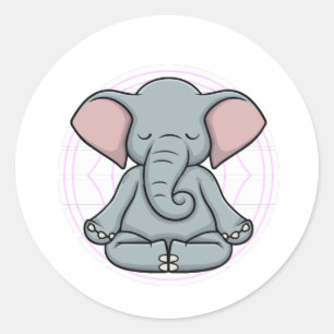 Elephant Meditation Yoga Zen Runt Klistermärke