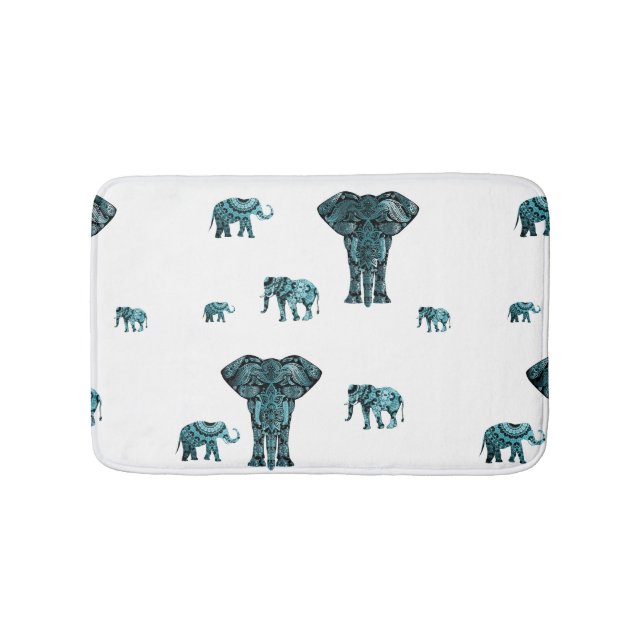 Elephant Mönster Badrumsmatta (Framsidan)