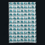 Elephant Mönster Blue Kökshandduk<br><div class="desc">Dansa ditt kök med den här coolan handduken. Gör en underbar uppvärmning,  födelsedag eller bröllop! Du kan anpassa den och även lägga till text. Kolla min butik för mycket mer färg och mönster!</div>