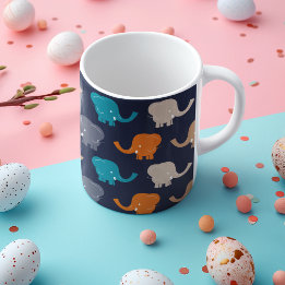 Elephant Mönster Kaffemugg