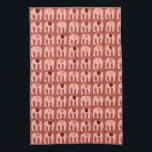 Elephant Mönster Rosa Red Kökshandduk<br><div class="desc">Dansa ditt kök med den här coolan handduken. Gör en underbar uppvärmning,  födelsedag eller bröllop! Du kan anpassa den och även lägga till text. Kolla min butik för mycket mer färg och mönster!</div>