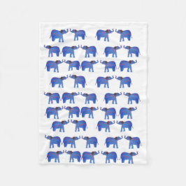 Elephant Mood Fleece Blanket, blåelefant