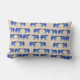 Elephant Mood Lumbar Cushion , blåelefant Lumbarkudde