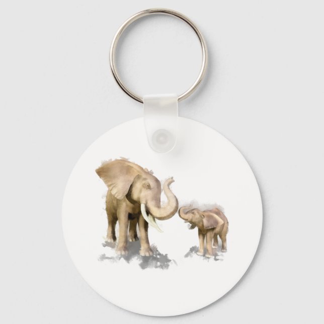 Elephant Mor & Child 2 Nyckelring (Framsida)