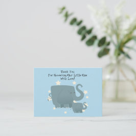 Elephant Mor och hennes Baby tackkort Anteckningskort