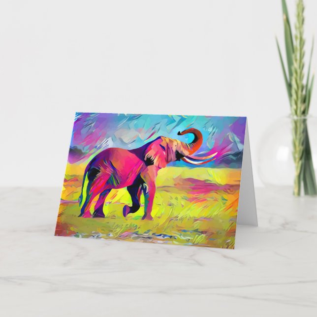 Elephant Mor Watercolor Kort (Framsida)