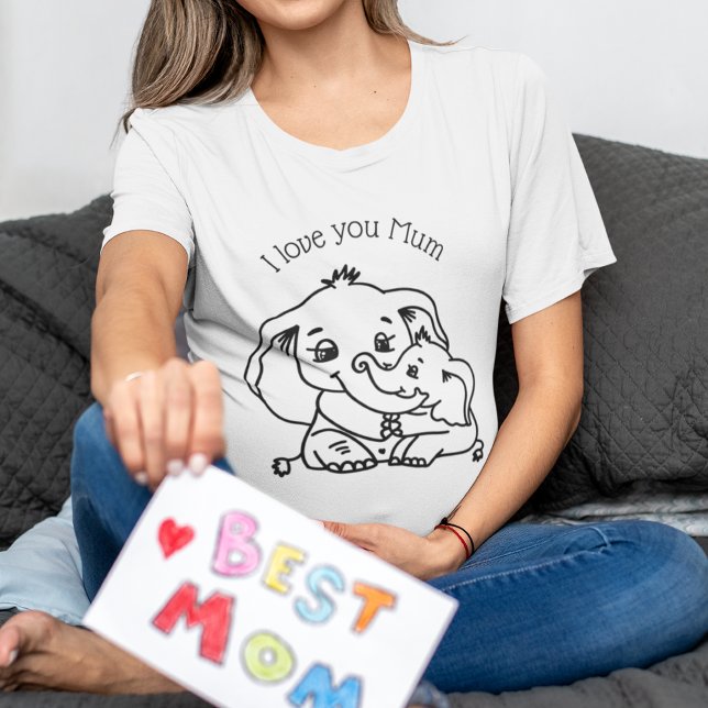 Elephant Morsa & Me Mors dag personlig T Shirt (Elephant Mum & Me Mother's Day personalized T-Shirt)