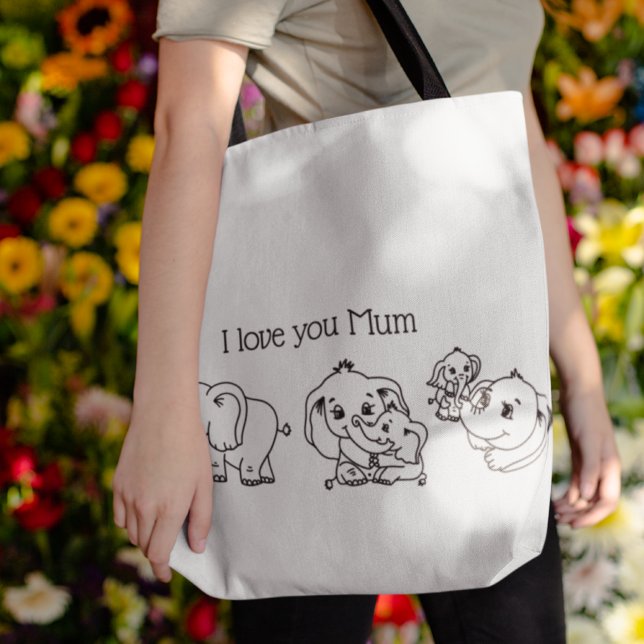 Elephant Morsa & Me Mors dag personlig Tygkasse (Elephant Mum & Me Mother's Day personalized Tote Bag)