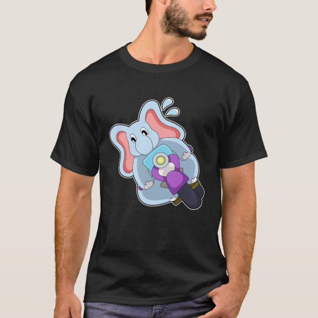 Elephant Motorcycle T Shirt (Framsida)