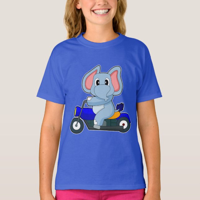 Elephant Motorcykel T Shirt (Framsida)