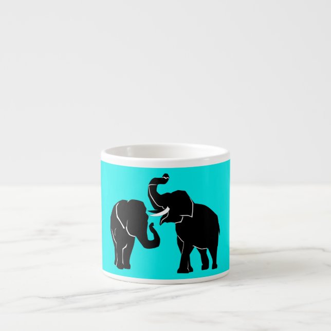 Elephant Mugg Ditt Färg Espresoo Kopp Espressomugg (Framsidan)