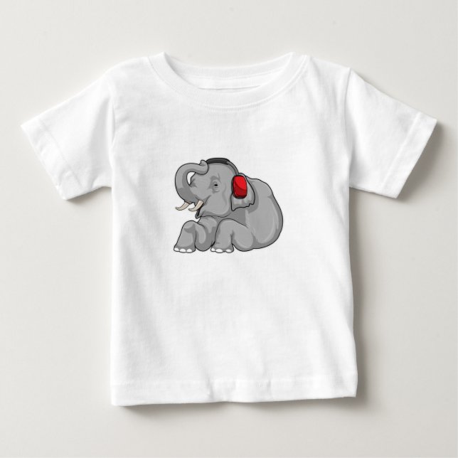 Elephant Music Headphone T Shirt (Framsida)