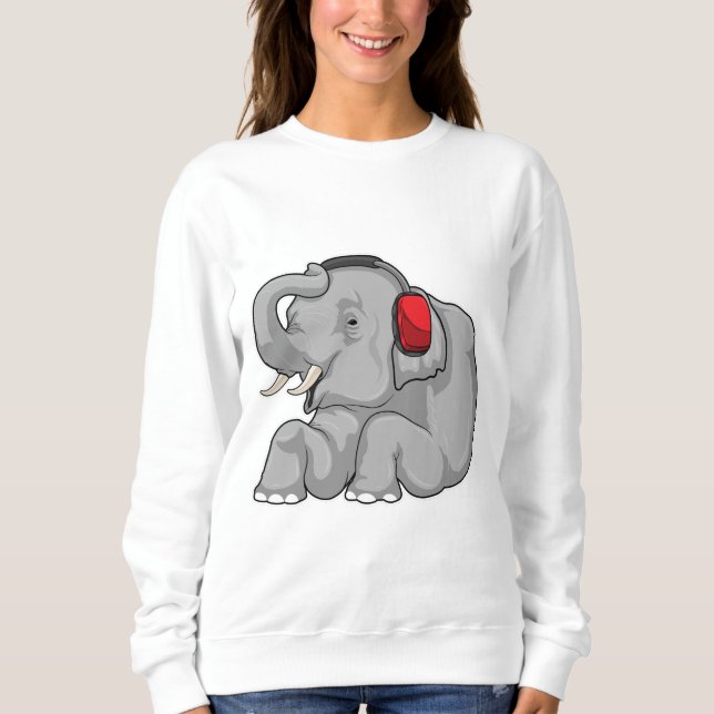 Elephant Music Headphone T Shirt (Framsida)