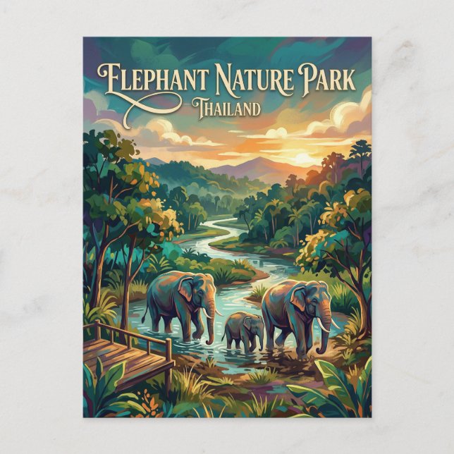 Elephant Nature Park Thailand blir Vykort (Framsida)