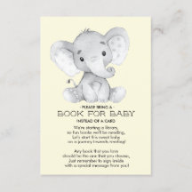 Elephant Neutralt Baby Shower Bok för Baby Card