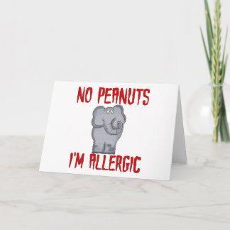 Elephant NO Peanuts jag är allergisk Kort