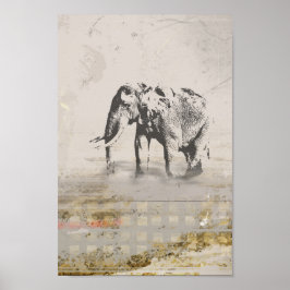 Elephant Nomad Wildlife Skriv ut Poster