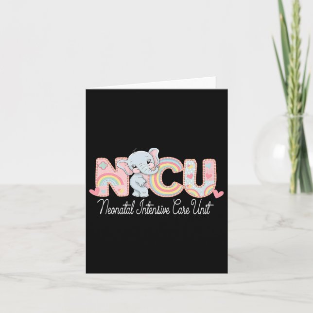 Elephant Nurse Nicu Team Rn Neonatal Intensive Car Kort (Framsida)