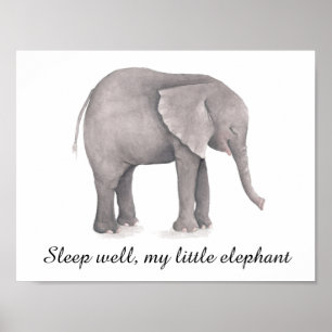 Elephant Nursery Decor Baby Room Wall Art Poster