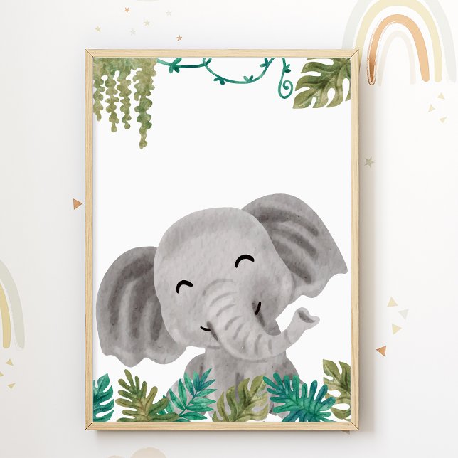 Elephant Nursery Poster Animal Kids Room Skriv ut (Skapare uppladdad)