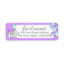 Elephant och Balloons Polka Dot Adress