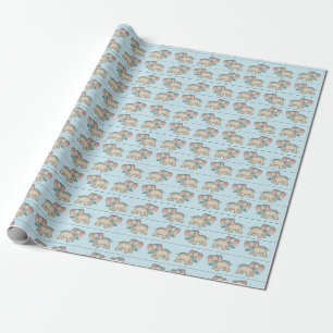 Elephant och Bluebird illustration Presentpapper