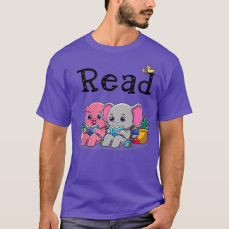 Elephant och Gris Read Bok Lärare Bibliotek Bok Cl T Shirt
