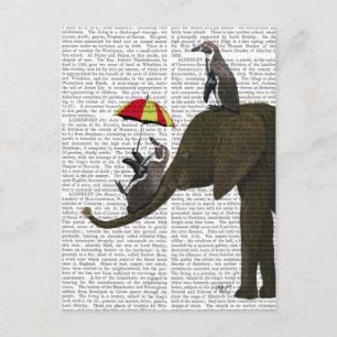 Elephant och Penguin Vykort