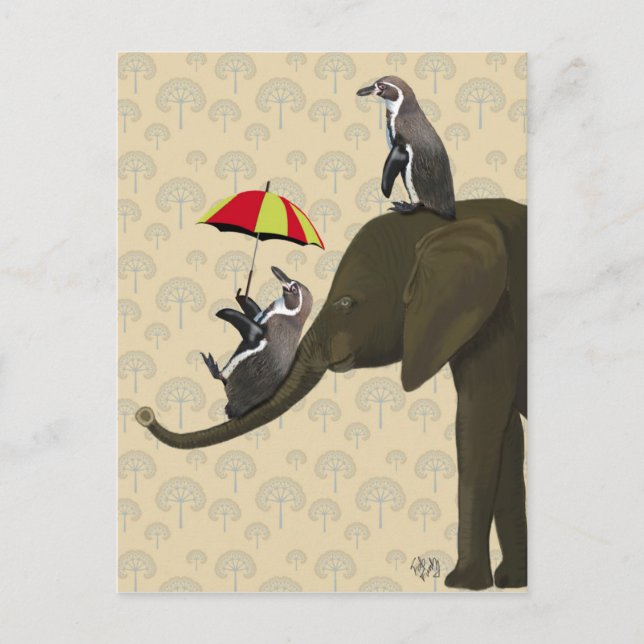 Elephant och Penguins Vykort (Framsida)