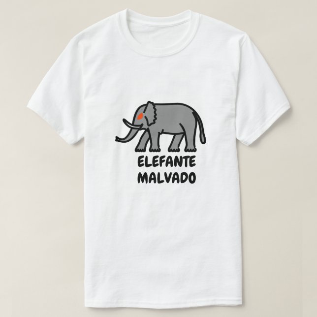 Elephant och spansk text elefante malvado tee (Design framsida)