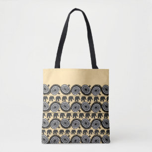 Elephant och Spiral Motif Mönster Tygkasse