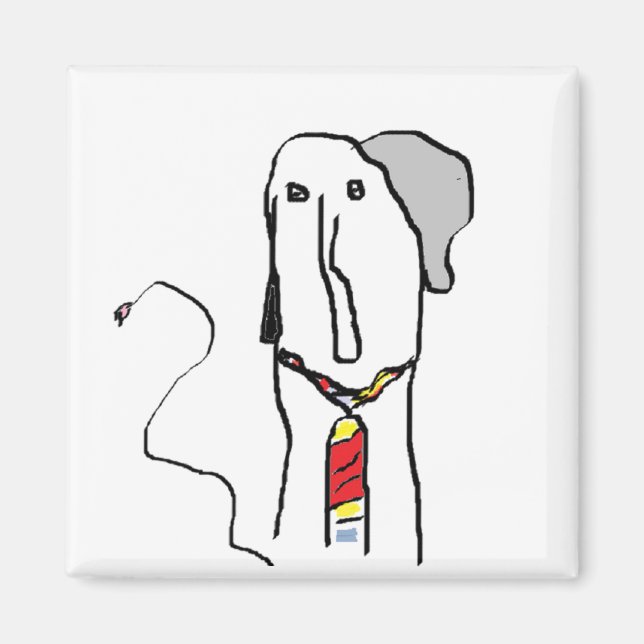 Elephant Office Worker Magnet (Framsidan)