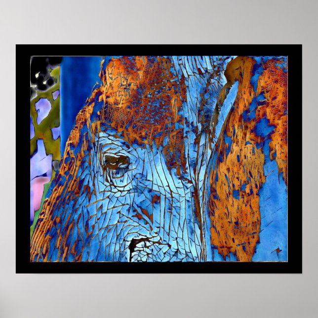 Elephant Öga Original Photo Digital Art Poster (Framsidan)