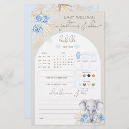 Elephant Oh Boy Safari Baby Shower Predence Game