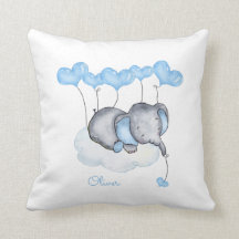 Elephant on Cloud - Grått Blue Pojke Nursery