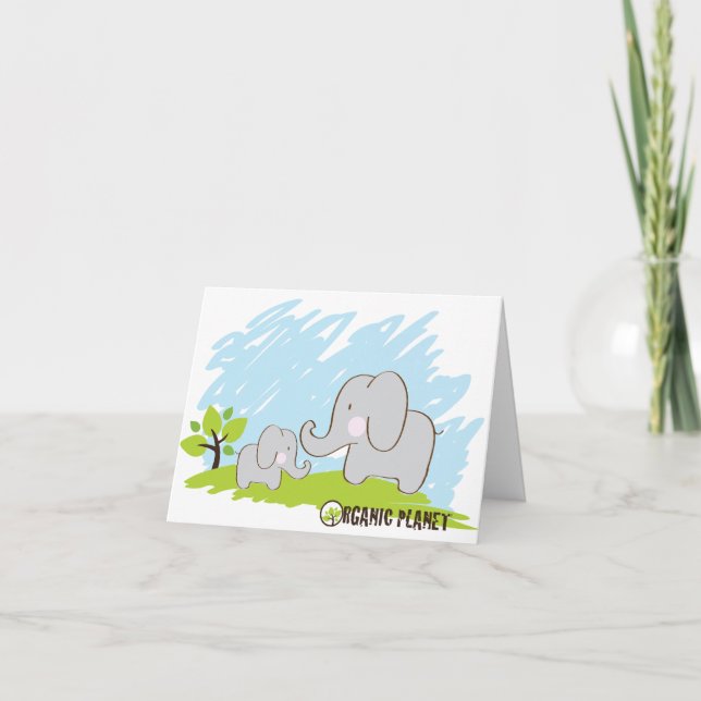 Elephant Organic Planet Anpassningsbar Cards Inbjudan (Framsida)