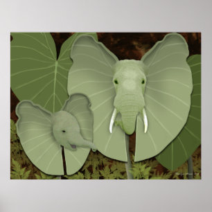 Elephant Öron Fantasy Plant Poster