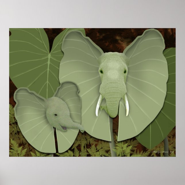 Elephant Öron Fantasy Plant Poster (Framsidan)