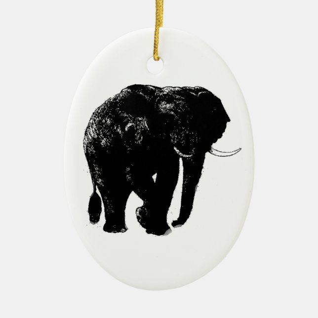 Elephant Oval Ceramic Ornament (Framsidan)