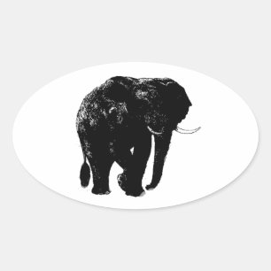 Elephant Oval Sticker Ovalt Klistermärke