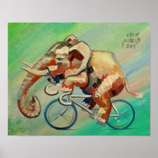 Elephant på en cykel II Poster (Framsidan)