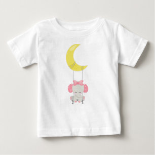 Elephant på en sväng, cute Elephant, Krona, Måne T Shirt