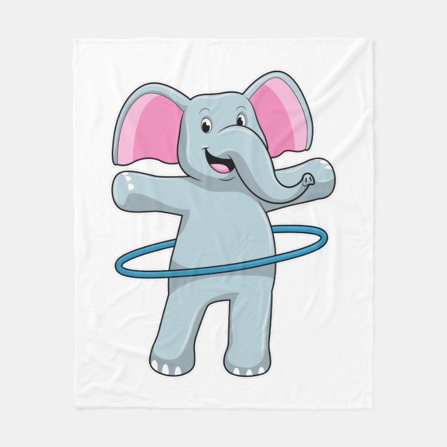 Elephant på Fitness med Fitness däck Fleecefilt (Framsidan)