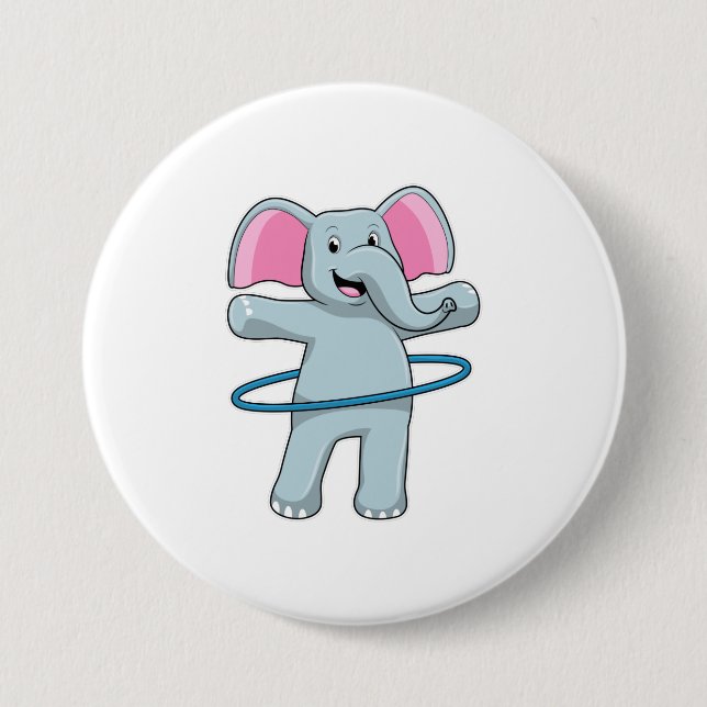 Elephant på Fitness med Fitness däck Knapp (Framsida)