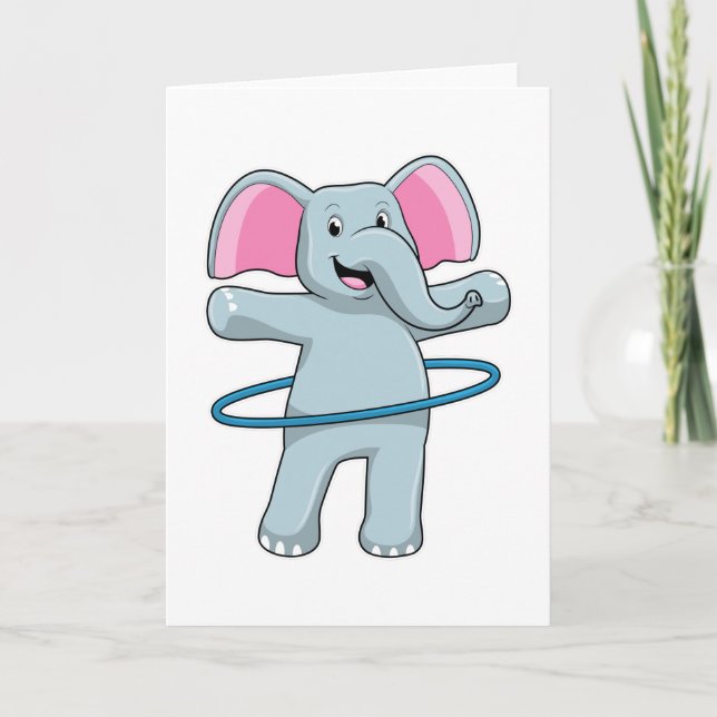 Elephant på Fitness med Fitness däck Kort (Framsida)